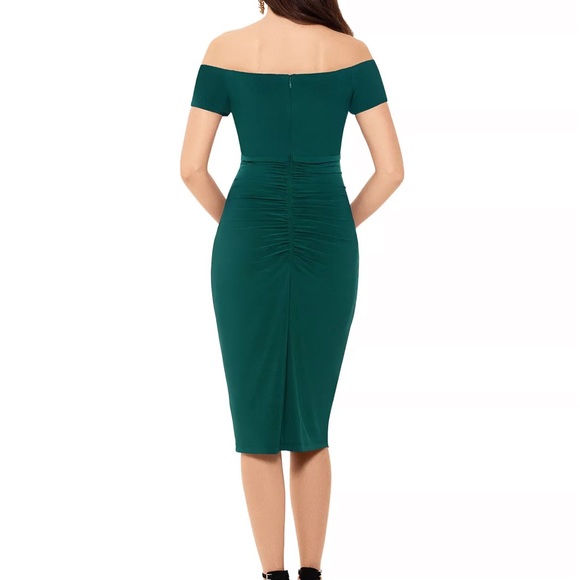 Xscape Dresses Xscape Off The Shoulder Green Dress Poshmark